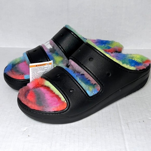 New Crocs Classic Cozzzy Spray Dye Sandal Fuzzy Slipper Unisex Men’s 12 Women 14 main image 7